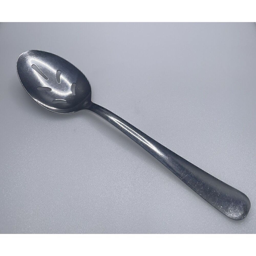 Vintage MCM Capco Stainless Slotted Serving Spoon 8" Flatware Cutlery